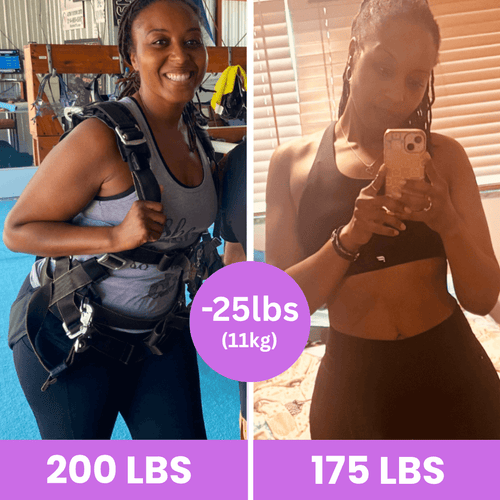 "I went from 200 pounds to 175 pounds in 30 days"